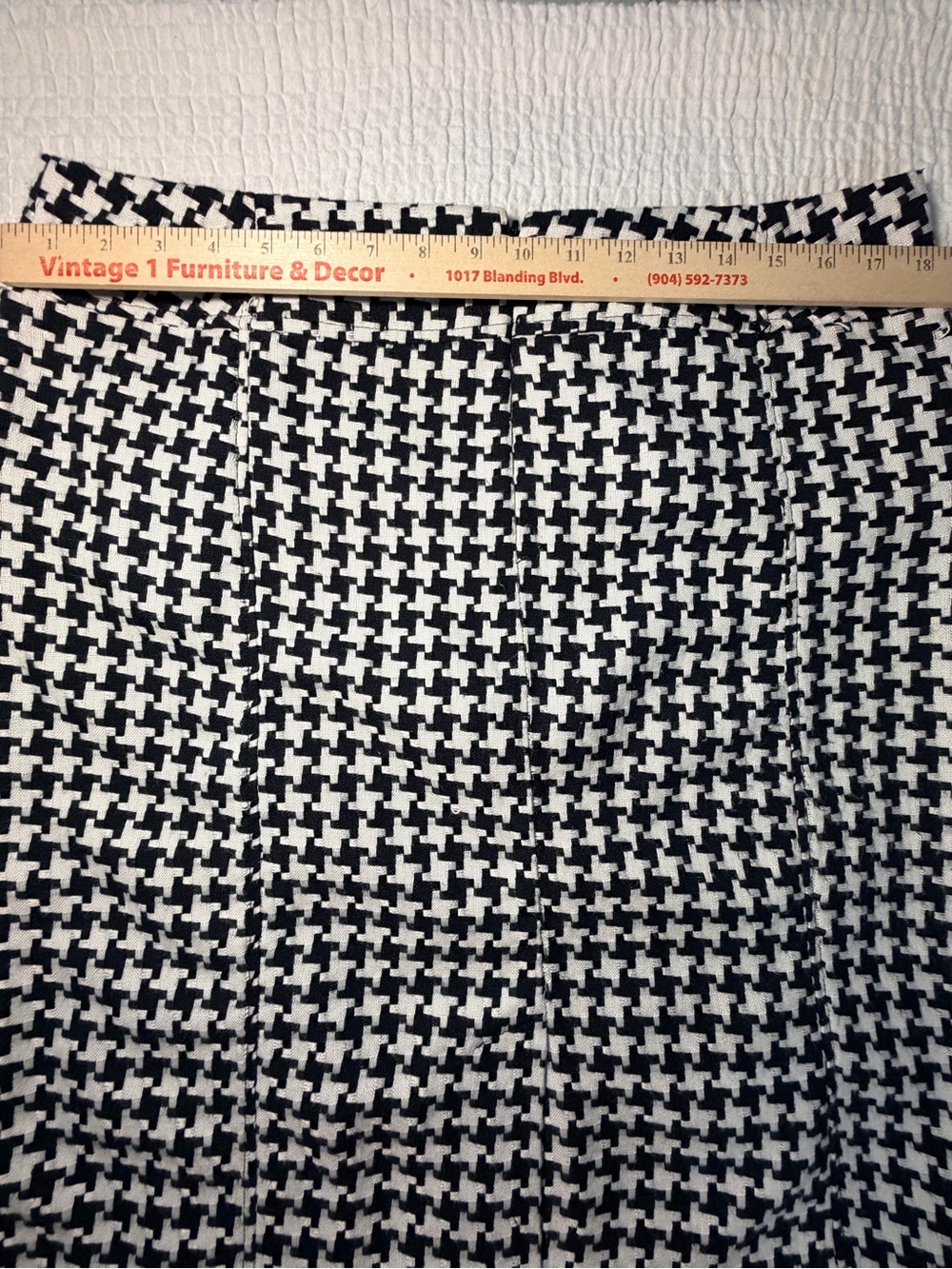 Cato Black & White Houndstooth Pencil Skirt with Fringe Peplum - Picture 11 of 11
